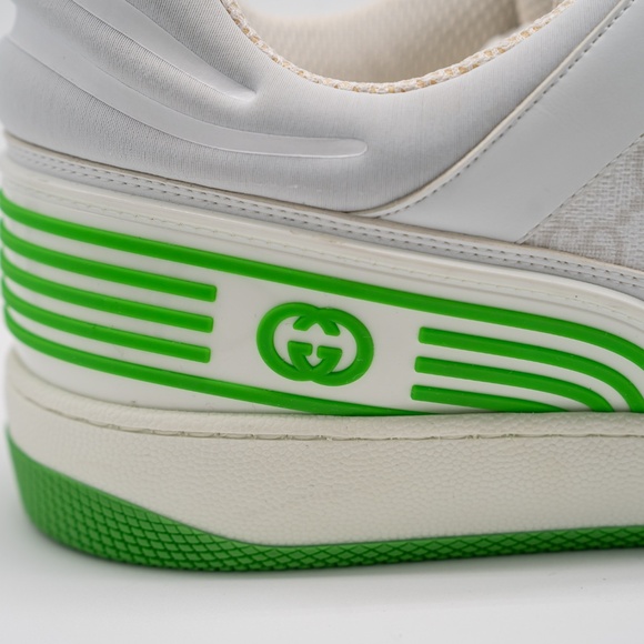 Size 13.5G 14 US Gucci Basket Low White Demetra Green Sneakers GG - Picture 9 of 13